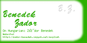 benedek zador business card